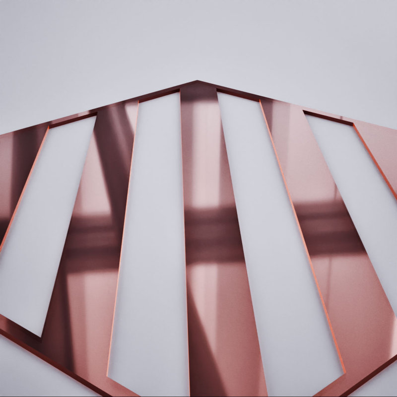 Rothwell Decorative Fretwork Acrylic Wall Panels, Medium, 15 3/8"W x 15 3/8"H x 1/8"T, Rose Gold Mirror, Rose Gold