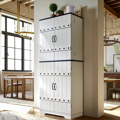 Kenzo 72" Tall Farmhouse Kitchen Pantry Cabinet with Ample Storage Space by Winston Porter