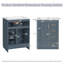 Meuble-lavabo 24 po avec lavabo intégré en céramique, meuble-lavabo simple avec 1 porte et 3 tiroirs pour salle de bain petite et moyenne, bleu-802247278