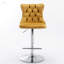 Tabourets de bar pivotants en velours avec hauteur de siège réglable, base chromée moderne pour bistro et îlot de cuisine (ensemble de 2)-1027364863-1027364860