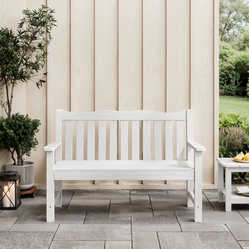 Banc d'extérieur imperméable 49 po 49 po, Blanc