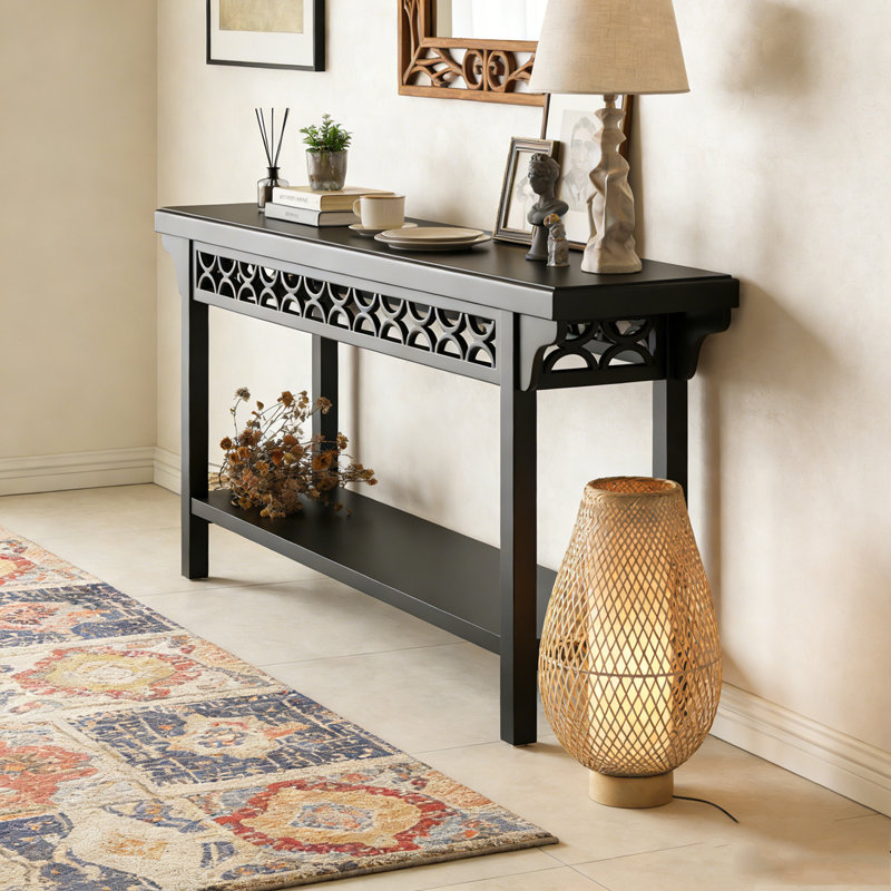 Table basse avec rangement Farmhouse, Noir