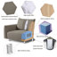 Canapé modulaire moderne à 2 places Canapé modulaire à dossier lâche Canapé en tissu texturé avec accoudoirs carrés
