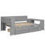 Lit de jour gris avec rangement multifonctionnel, gigogne et station de charge-916710186