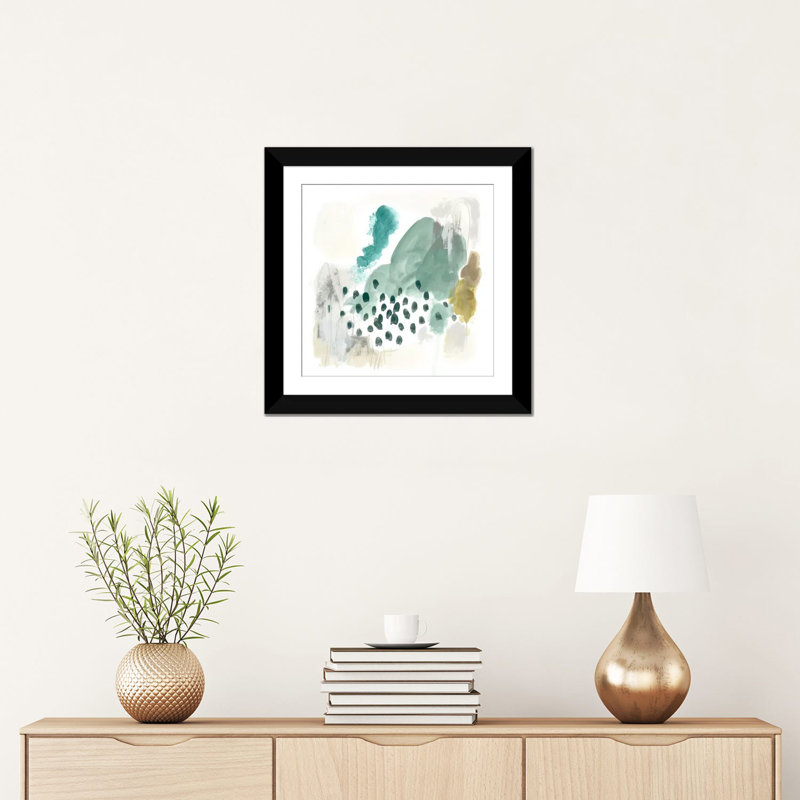 « rain cloud i », reproduction sur toile, H 16 po x l 16 po x P 1 po, Papier d'art encadré noir, Blanc