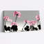 Ensemble de 1 tableau abstrait floral rose sur toile tendue-856878889