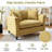 46.9" Oversized Soft Chenille Upholstered Deep Seat Accent Chair, Armchair with Plush Pillows, Yellow-1587426851
