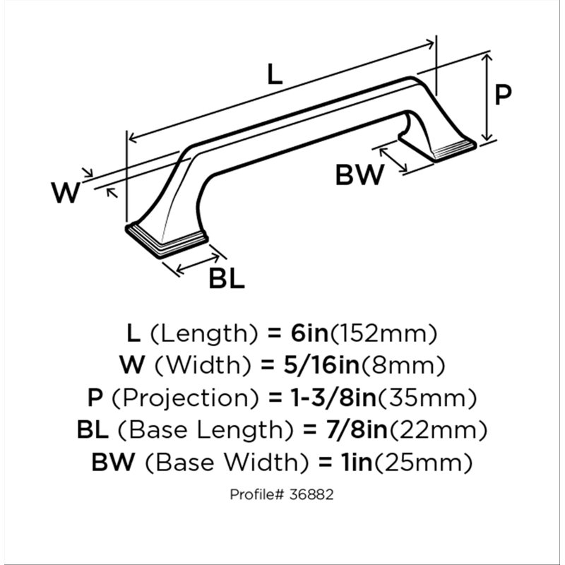 Exceed Arch Pull, Champagne Bronze, 6 5/16"