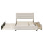 Structure de lit grand format avec lit gigogne simple, structure de lit tapissier en lin avec 2 tiroirs de rangement
