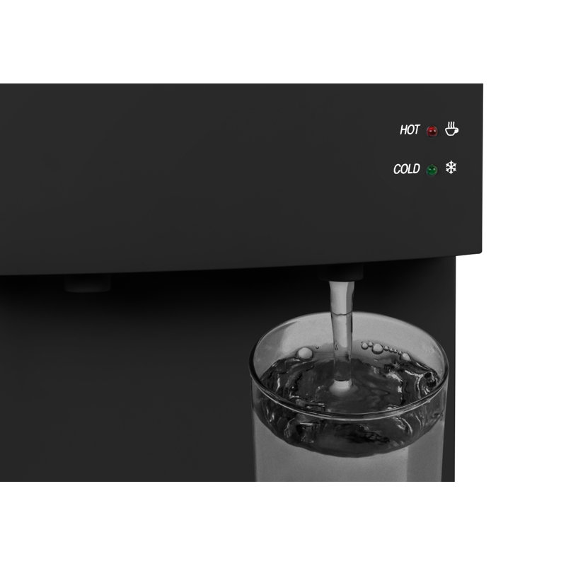 Black Freestanding Top Loading Hot and Cold Water Dispenser
