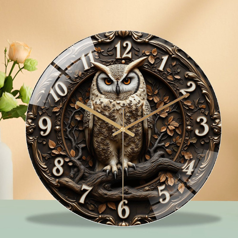 Horloge murale hibou 12 po