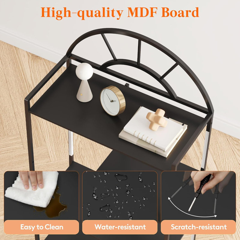 Etagere Bookshelf With Metal Frame And Wood Shelf