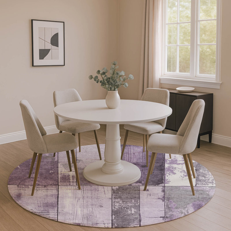 Premium Machine Washable Medena AMF1877 Geometric Rug, Round 8'