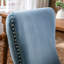 2 chaises de salle à manger, revêtement en velours bleu, pieds en bois massif, rivets décoratifs, chaise de style américain, fabrication, surpiqûres élégantes, Sw8809lb-1004985705-1004985706
