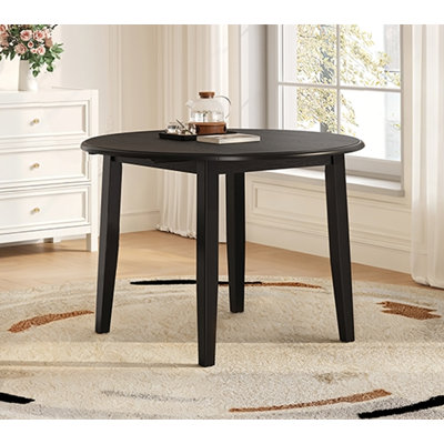 Table de salle à manger extensible ronde pour 2 à 4 personnes, table de salle à manger pliante en bois avec taille réglable, conception peu encombrante pour les petits appartements et les salles à manger - NOIR