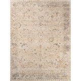 Hand Knotted Oriental Area Rug in Ivory/Gray/Orange