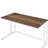Walnut And White Writing Desk With USB Port-1793739280