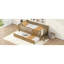 Lit plateforme simple en bois avec garde-corps et lit gigogne, noyer-86534870