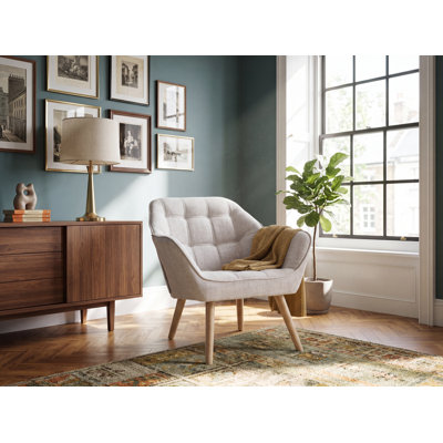 Booneville Modern Upholstered Armchair Accent Chair Solid Wood Frame for Living Room