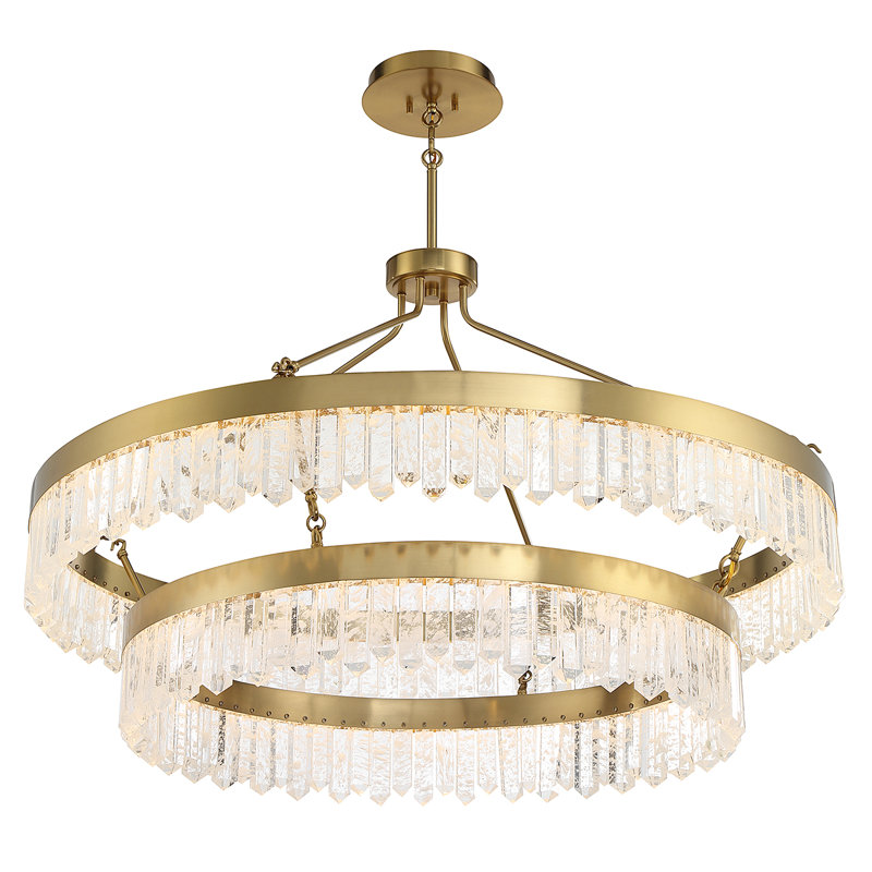 Landon 2-Light LED Pendant in Warm Brass