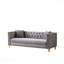 Canapé Chesterfield 80 po en velours 3 places, siège très profond, tête de clou à boutons, accoudoirs carrés-3538561