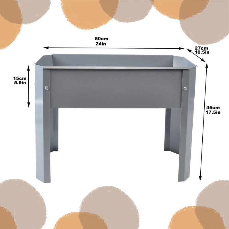 Shizuyo Metal Planter Box, Gray