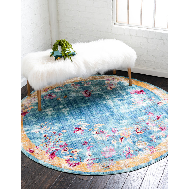 Glenys Oriental Indoor Rug, Round 6'1"
