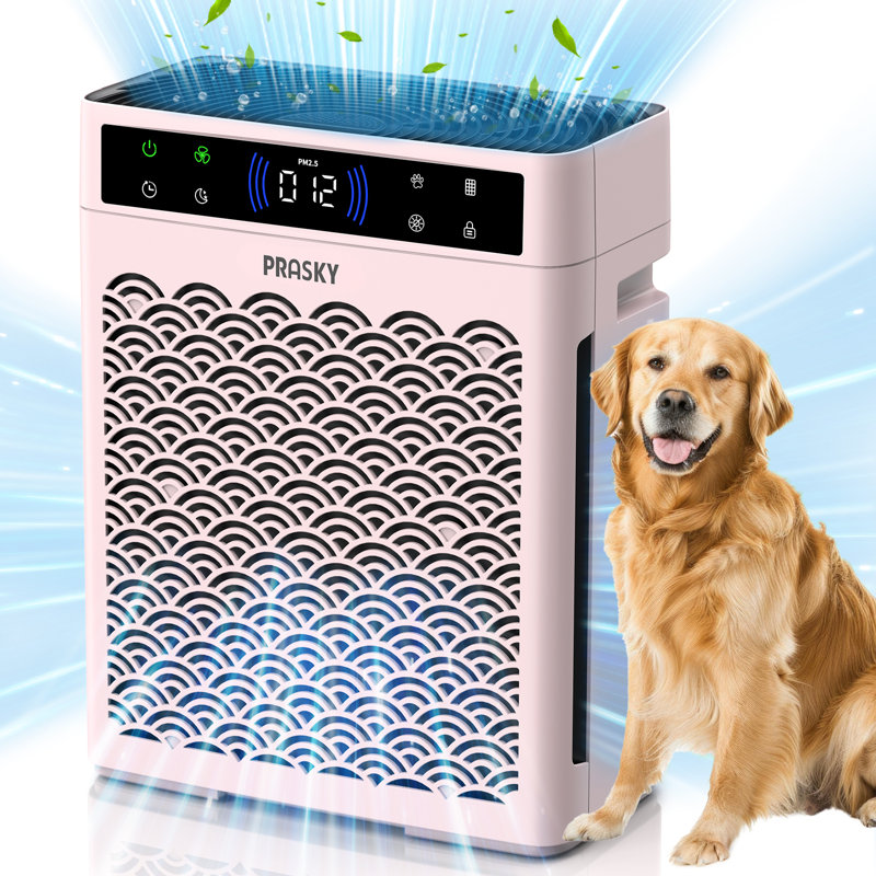 Purificateur d'air intelligent et silencieux HEPA avec affichage de la qualité de l'air en temps réel, filtration 3-en-1 pour les allergies et les animaux de compagnie, et diffuseur d'aromathérapie pour la maison