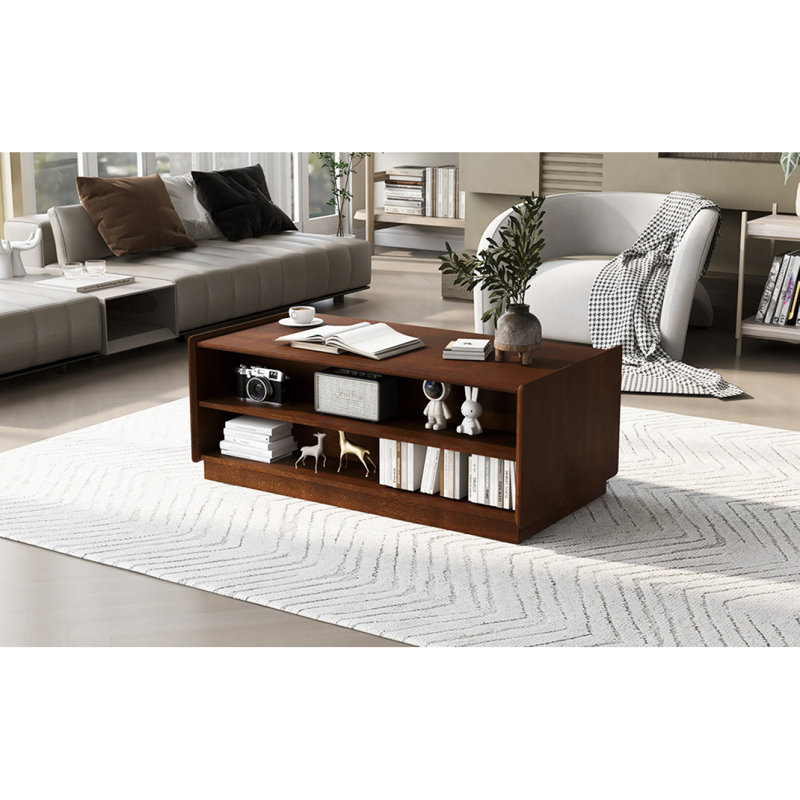 Table basse moderne en U en bois trempé U-Can
