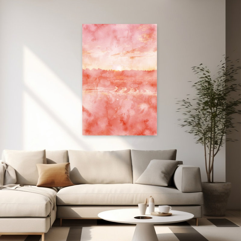 Art contemporain Peaceful Abstract Contemporary Landscape Nature, H 60 po x l 40 po