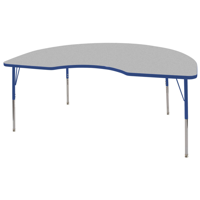 Table d'activité 48 "x 72" avec moulures en T et pieds réglables, Gris / bleu, Roulement pivotant standard