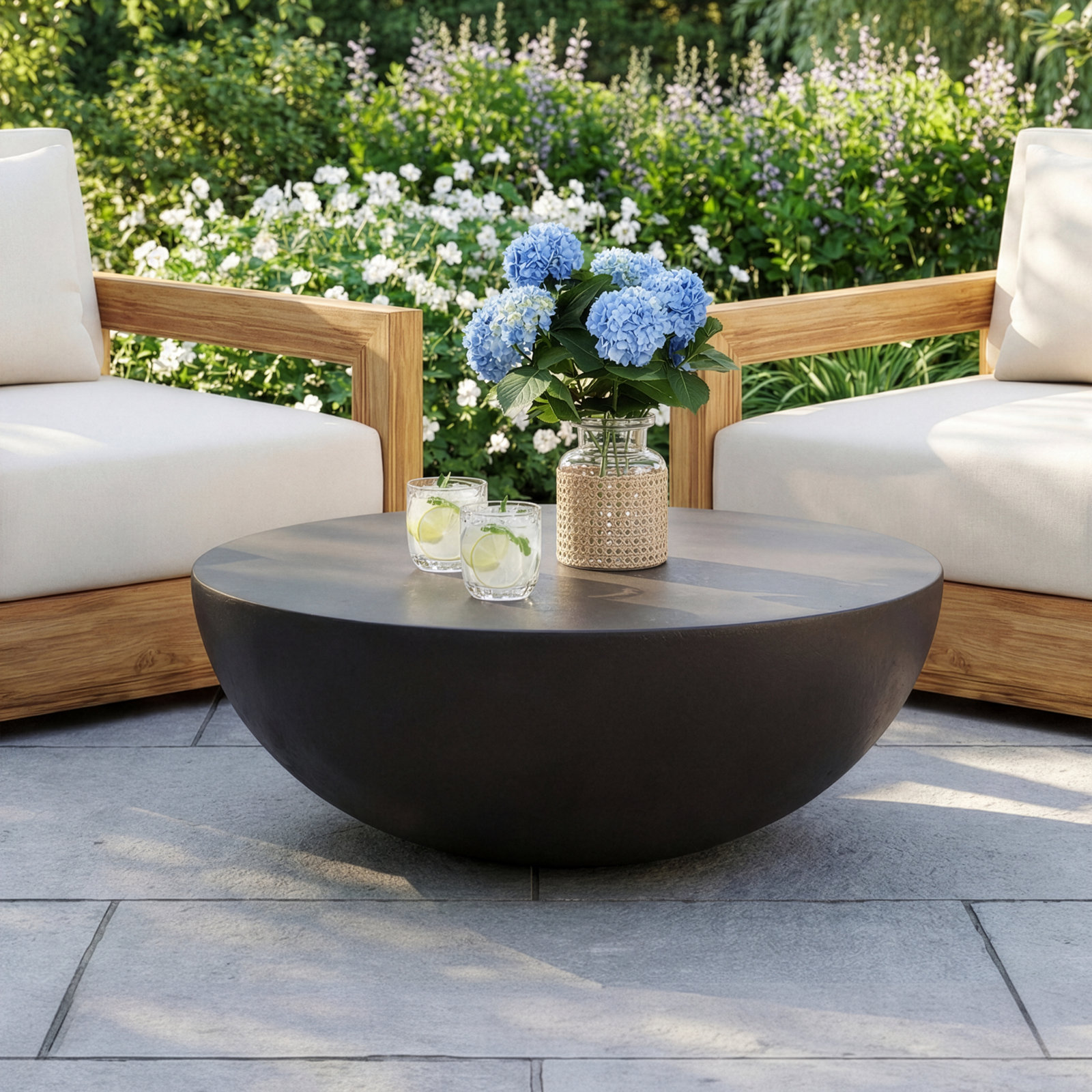 Lensey 47" Patio Table, Black