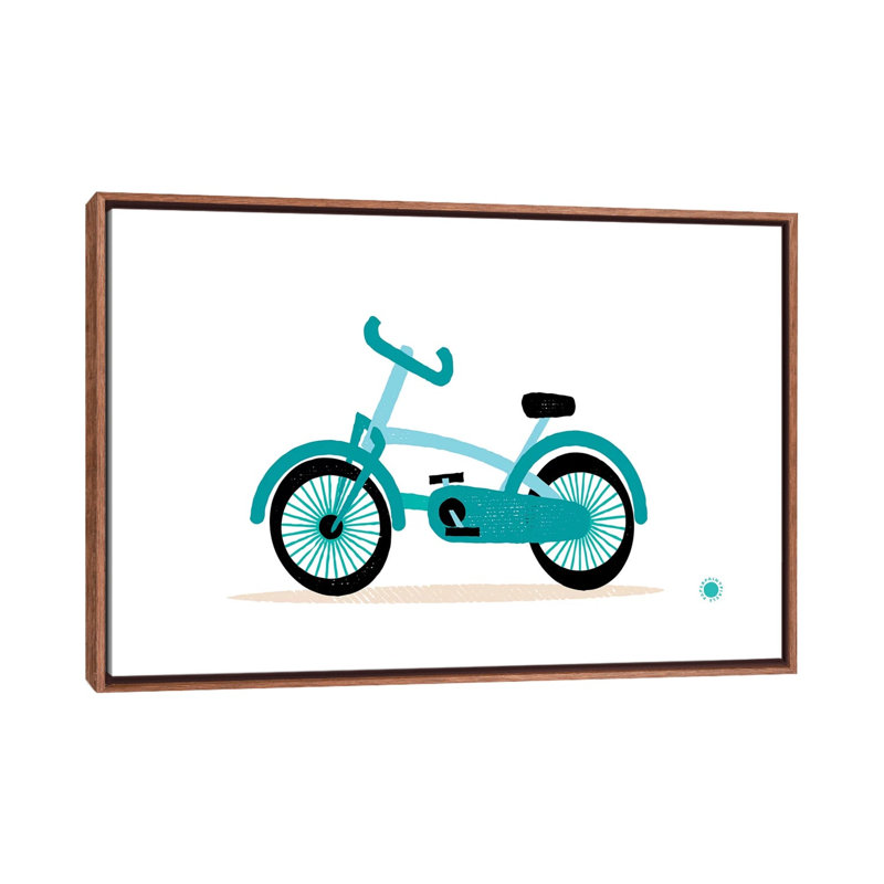 Vélo - imprimé, Pas de tapis, Toile avec cadre brun, H 18 po x l 26 po x P 1,5 po