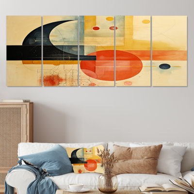 Brettany - Art mural géométrique 5 pièces