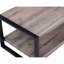 Ensemble de cocktail contemporain 3 pièces, 1 table basse rectangulaire et 2 tables de bout carrées, brun rustique, noir, salon, meubles en bois