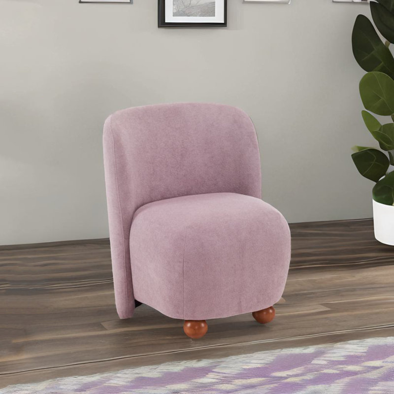 Low Back Accent Chair, Purple Polyester