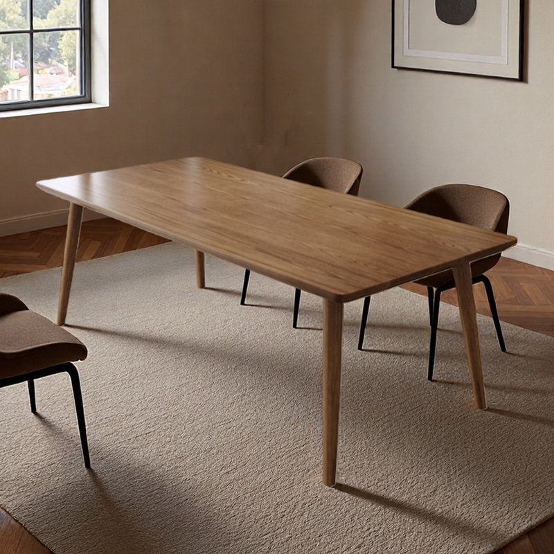 Pieds de table de salle à manger en frêne avec coins arrondis, H 29,53 po x L 70,87 po x l 31,5 po