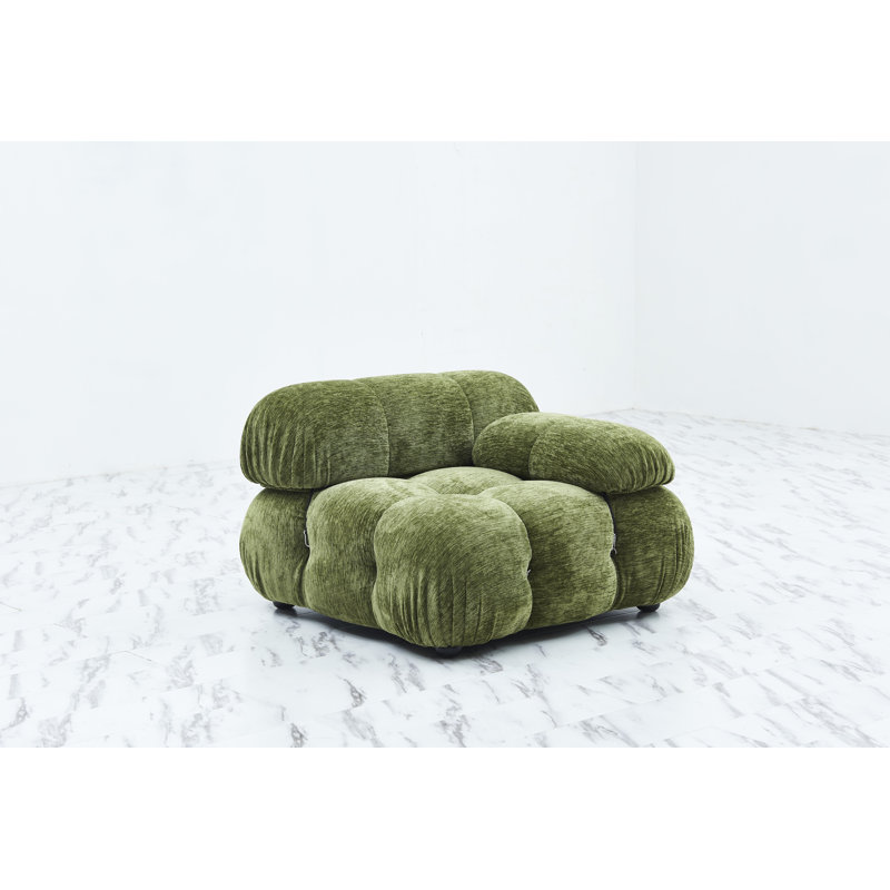 Fauteuil large de 38 po Waino, 100 % polyester vert olive