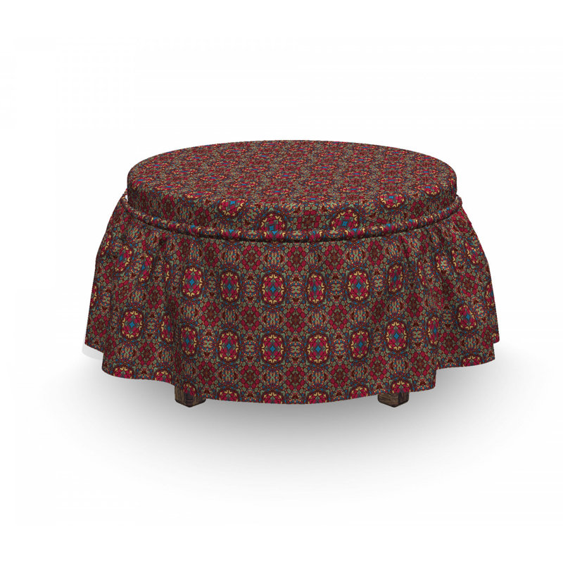 Housse pour repose-pieds à coussins carrés, Motif 2