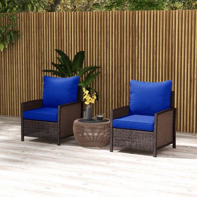 4 coussins de mobilier de patio, bleu marine, siège de jardin et coussin d'extérieur confortables