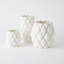 Pillowed Printed Cylinder Vase-Matte White