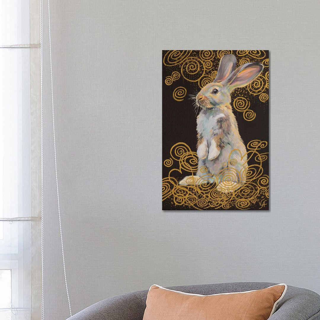 Stehender Hase von Alona Vakhmistrova - Galerie-verpackte Leinwand Giclée auf Leinwand