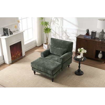Modern Chaise Lounge , Upholstered Indoor Leisure Sofa Recliner, Chair Sleeper For Bedroom, Living Room, Study Room, Office, GREEN