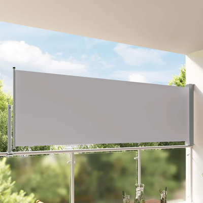 Paravent extérieur gris en polyester enduit de polyuréthane 47,2 x 118,1 pouces