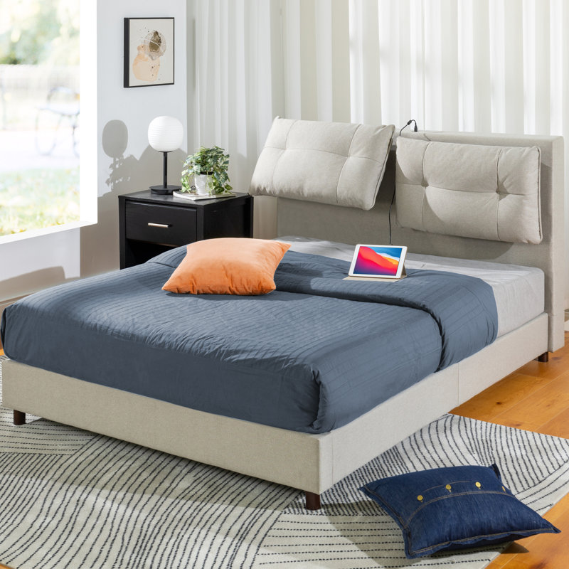 Upholstered Platform Bed, King