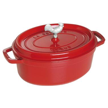 12-qt Cast Iron Oval Roaster with Lid