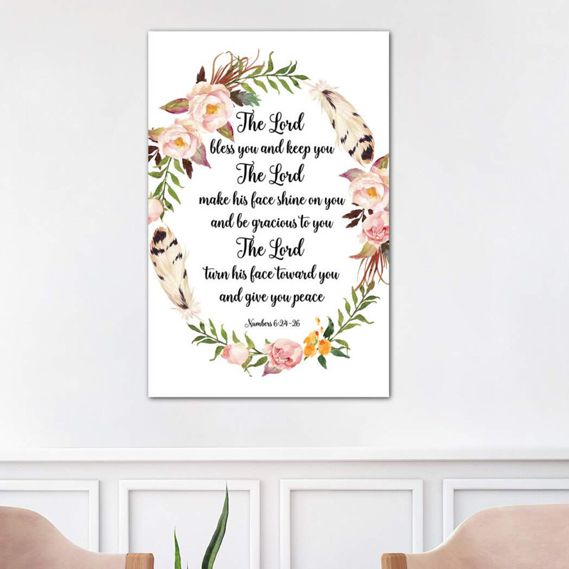 The Lord Bless You And Keep You by Eden Printables - Wrapped Canvas Painting, 101.6 cm H x 66.04 cm W x 1.91 cm D