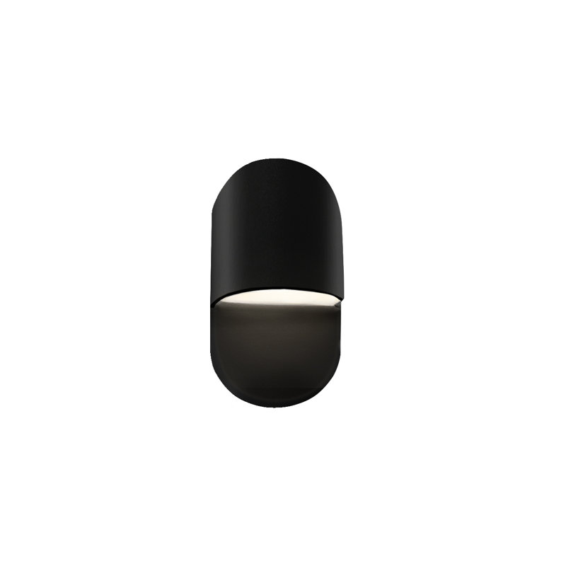 Plafonnier encastré d'extérieur câblé Bharath, Lustre noir, H 10 po x l 5 po x P 4 po