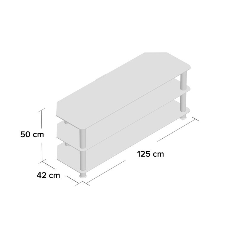 Byrge TV Stand for TVs up to 60", 50cm H x 125cm W x 42cm D, Black