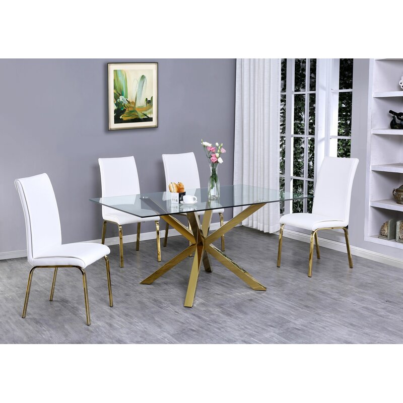 Wrought Studio Toohey 5 - Piece Pedestal Dining Set & Reviews | Wayfair